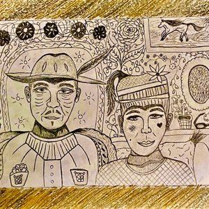 Renaissance Lovers Sketch - Original Art